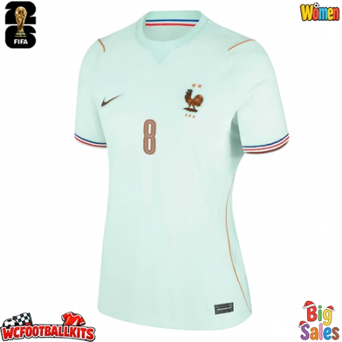 France Aurelien Tchouameni #8 Replica Away Stadium Shirt for Women World Cup 2026 Short Sleeve